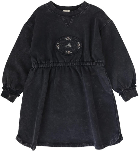 Lil Legs Stitch Studio Sweatshirt Dress - Off Black