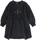 Lil Legs Stitch Studio Sweatshirt Dress - Off Black