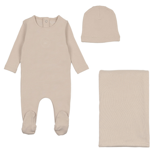 Bee & Dee Ribbon Applique 3PC Set - Flint Grey