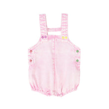Load image into Gallery viewer, Limited Edition Denim Snap Girls Romper - Pale Pink