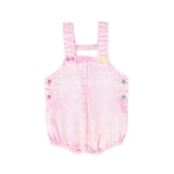 Limited Edition Denim Snap Girls Romper - Pale Pink