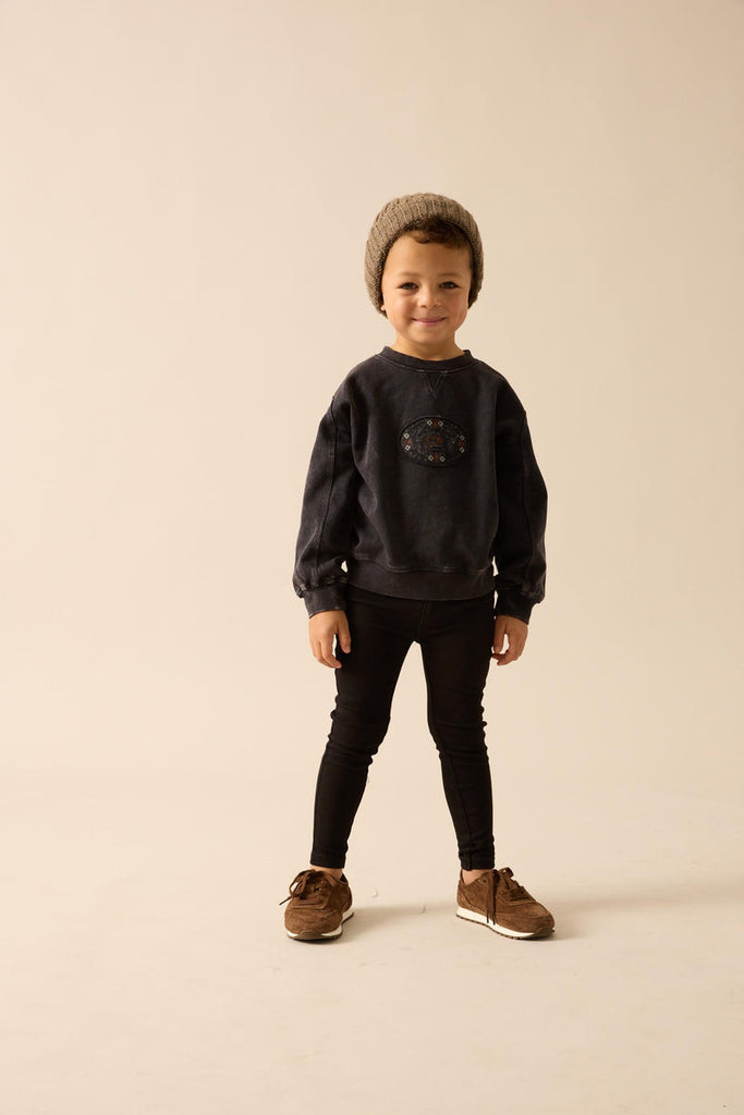 Lil Legs Stitch Studio Boys Sweatshirt - Off Black
