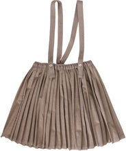 Load image into Gallery viewer, Lil Legs Knife Pleated Suspender Skirt - Misty Oat Heather