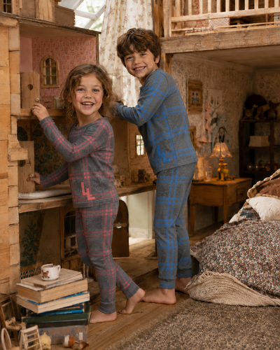 Little Label Red Plaid Logo Pajamas