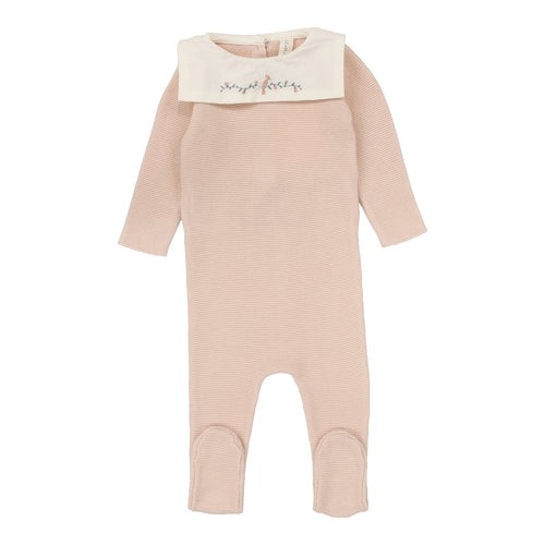 Lilette Knit Collar Footie - Soft Pink