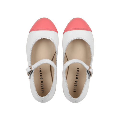 Little Parni Mary Jane Shoes (B-002) - White/Hot Pink