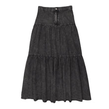 Load image into Gallery viewer, Lil Legs Denim Tiered Maxi Skirt - Black Wash