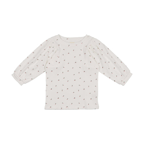 Lil Legs Denim Capsule Girls Tee - White (3/4 Sleeve)