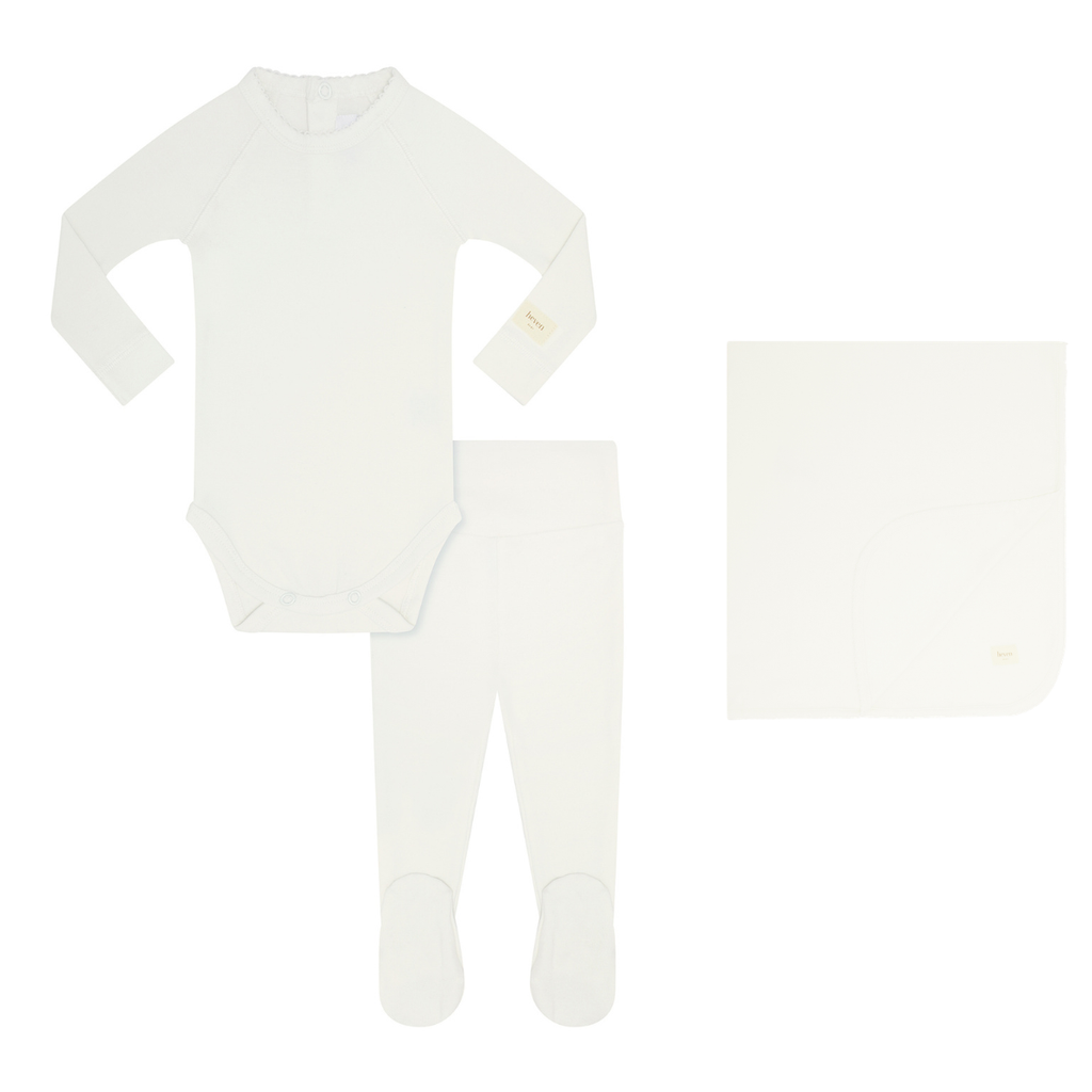 Heven Baby Two Piece Layette Set - Ivory