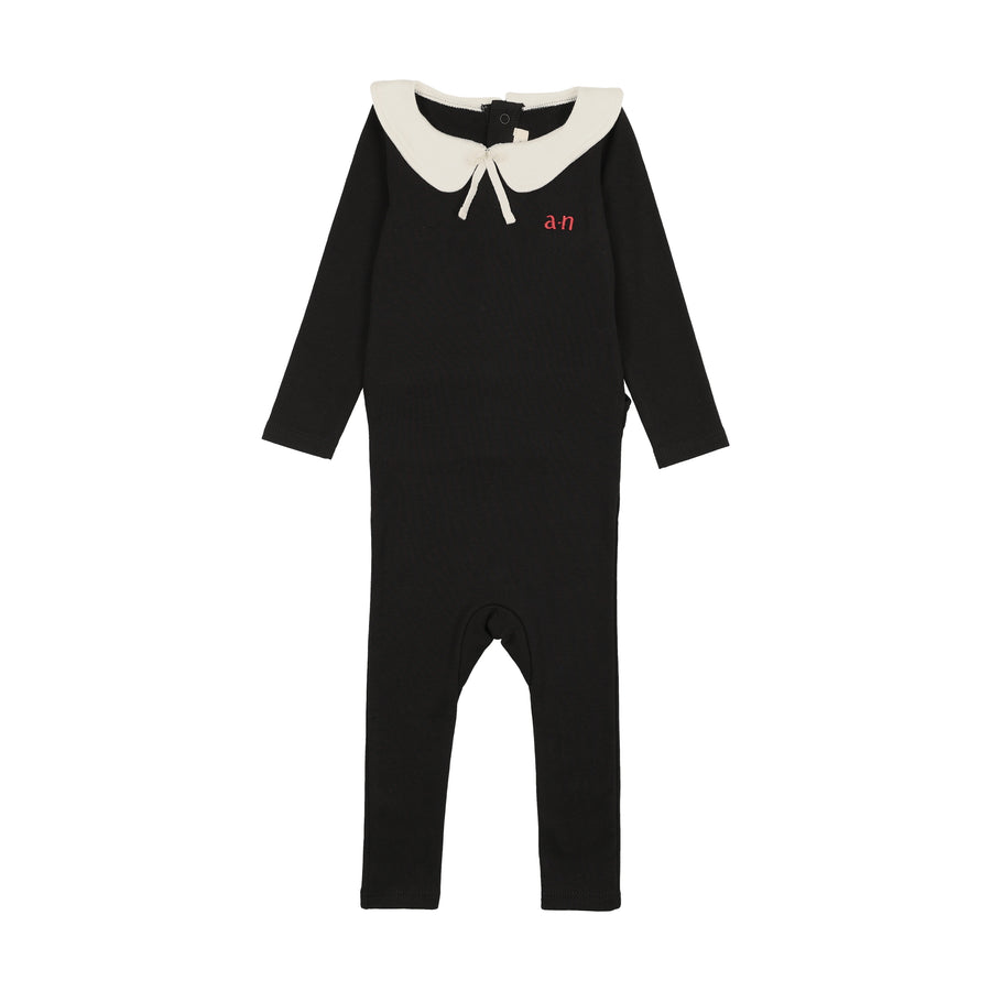 Ann Of Nan Black Footie With Collar