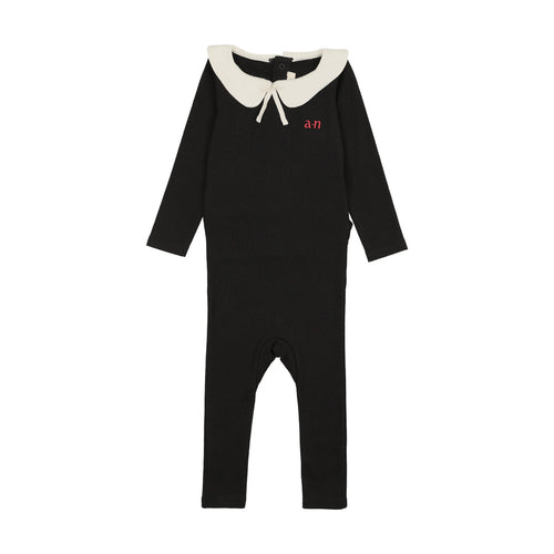 Ann Of Nan Black Footie With Collar