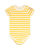 Little Parni Wide Striped Onesie (K617) - Yellow/Ivory