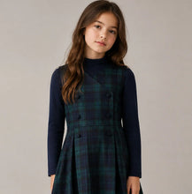 Load image into Gallery viewer, Christina Rhode Black And Green Plaid Dress (1154)