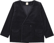 Load image into Gallery viewer, Lil Legs Trim Velvet Blazer - Black