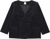 Lil Legs Trim Velvet Blazer - Black