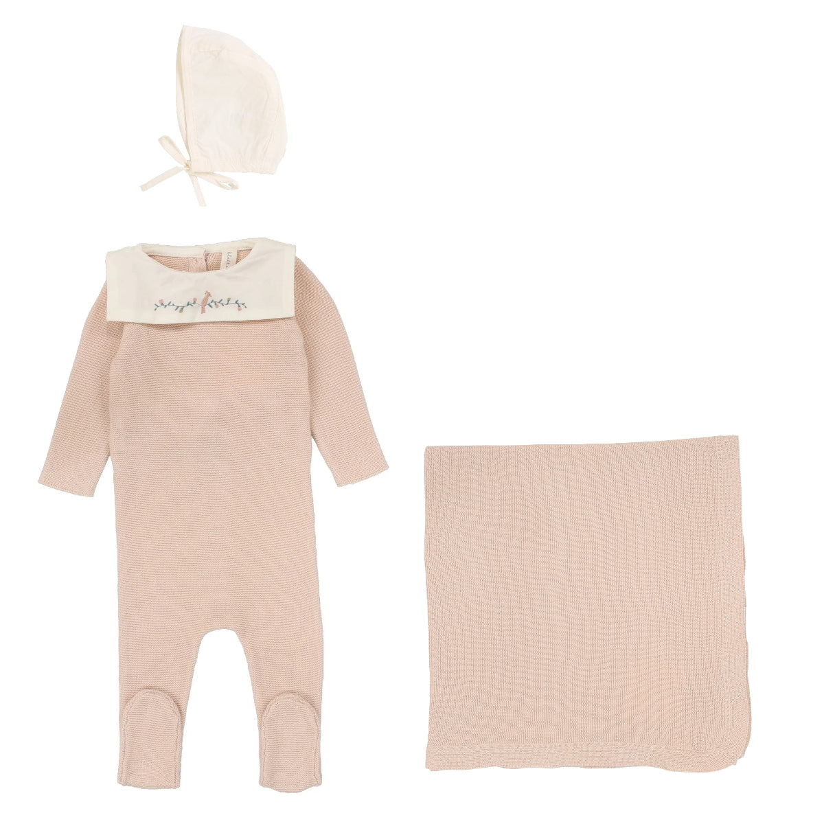 Lilette Pinpoint Wrapover Layette Set - Sky Blue main image 0