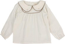Load image into Gallery viewer, Lil Legs Girls Embroidered Shirt - Cream/Misty Oat