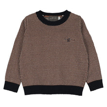 Load image into Gallery viewer, Sweet Threads Amber Crew Sweater - Brown/Navy Patterned