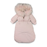Mantel Gathered Baby Jacket And Matching Footmuff - Light Pink