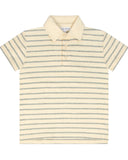 Little Parni Wide Striped Boys Polo (K615) - Grey/Ivory