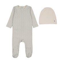 Load image into Gallery viewer, Lilette Gem Stripe Footie And Hat Set - Cream/Blue
