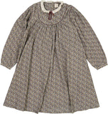 Lil Legs Home Garden Laced Trimmed Dress - Oxford Tan Print
