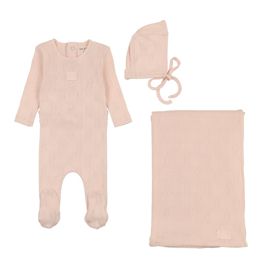 Bee & Dee Petit Ourse Pointelle 3PC Set - Champagne Pink