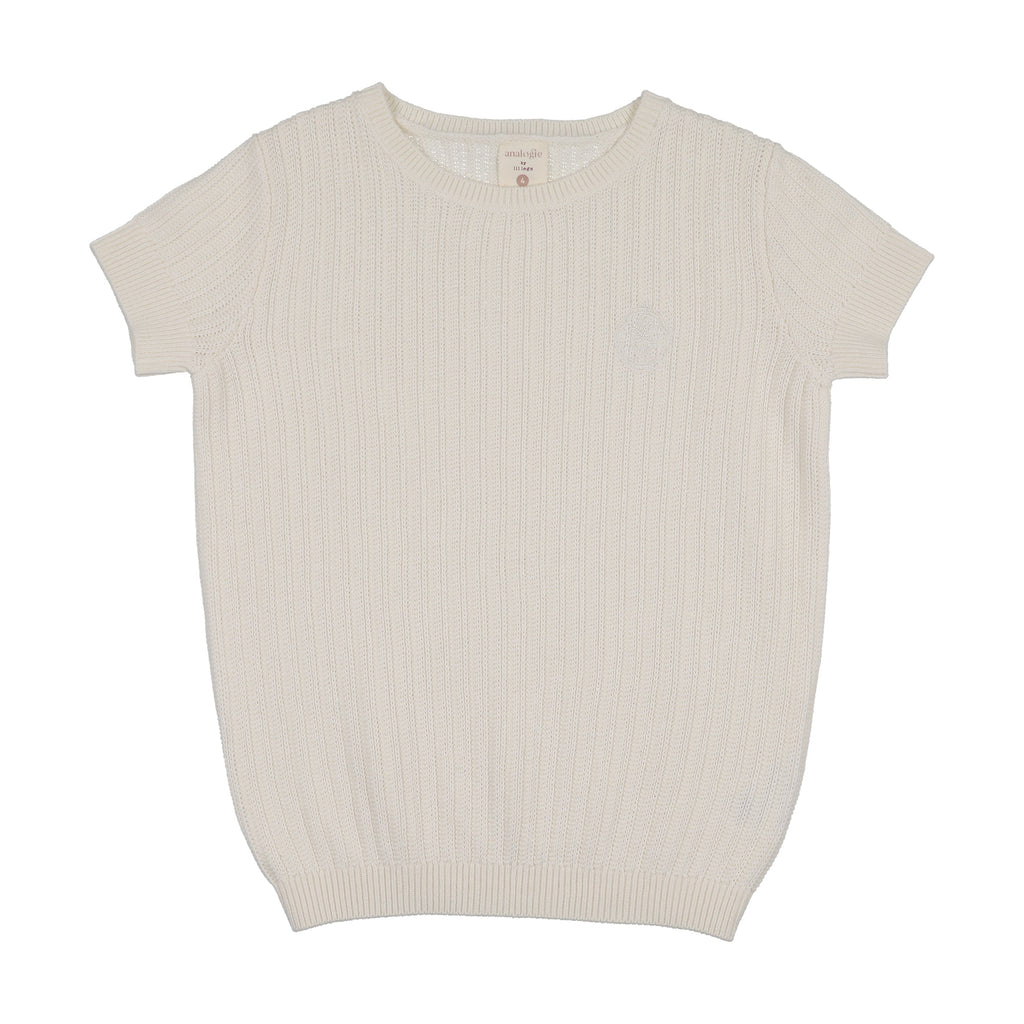 Lil Legs Knit Crew Neck Sweater - Cream