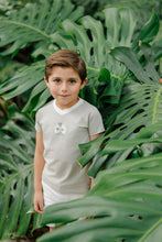Load image into Gallery viewer, Ely's &amp; Co Ribbed Printed Palm Collection French Terry V-neck Tee - Sage