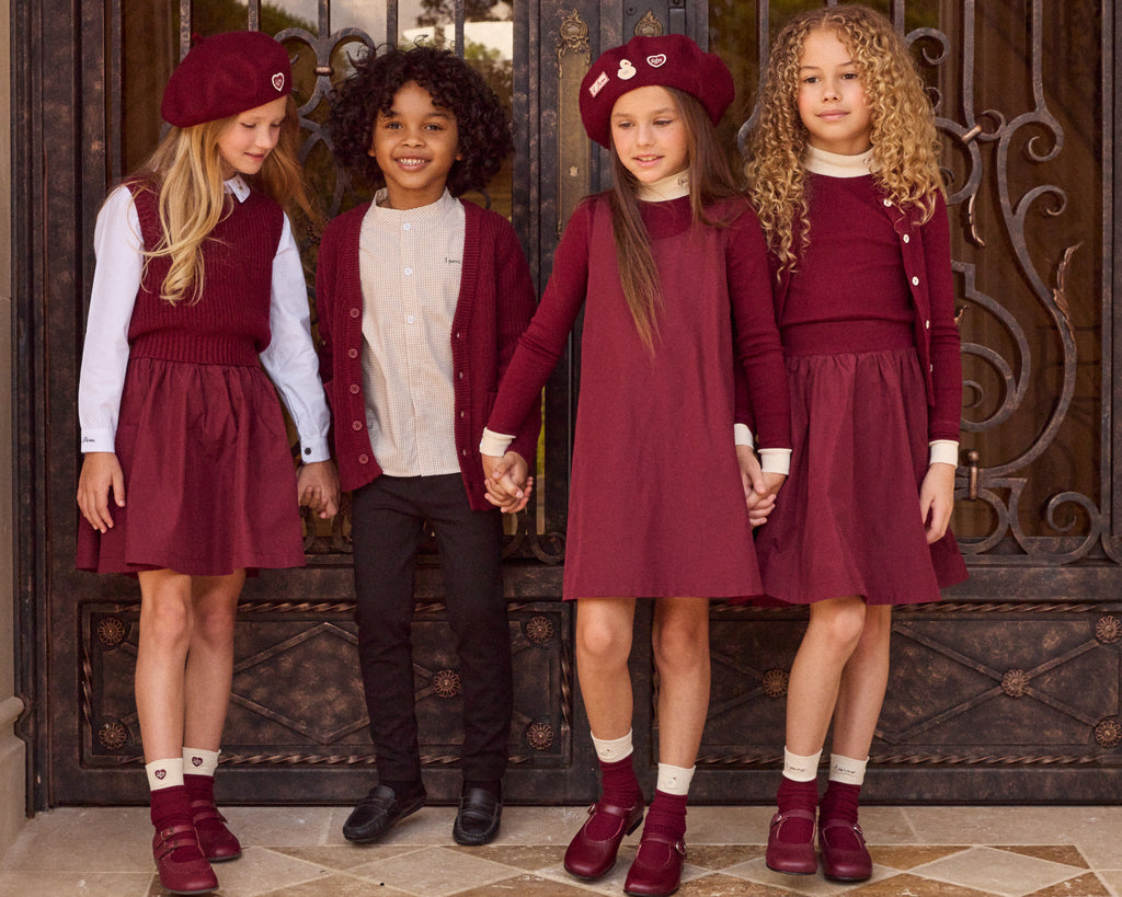 Little Parni Boys Patch Cardigan (K562) - Burgundy