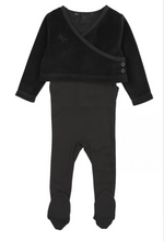 Load image into Gallery viewer, Ann Of Nan Black Footie With Velour Wrap