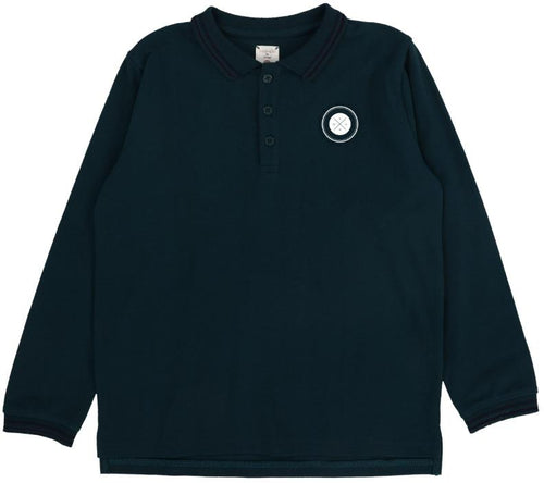 Lil Legs Double Stripe Polo - Deep Teal