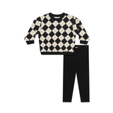 Little Parni Argyle Sweatshirt Set (K711) - Black