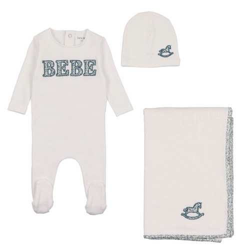 Bee & Dee Bebe Ditsy 3PC Set - Arctic White Boys