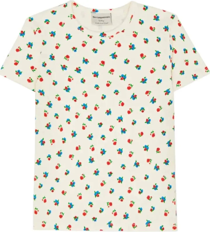 The Campamento Small Flowers Allover Tshirt - Ecru