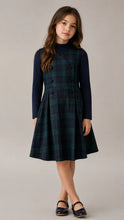 Load image into Gallery viewer, Christina Rhode Black And Green Plaid Dress (1154)
