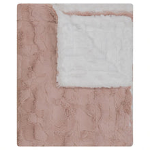 Load image into Gallery viewer, Bondoux Fuzzy Blanket - Mauve Pink/White