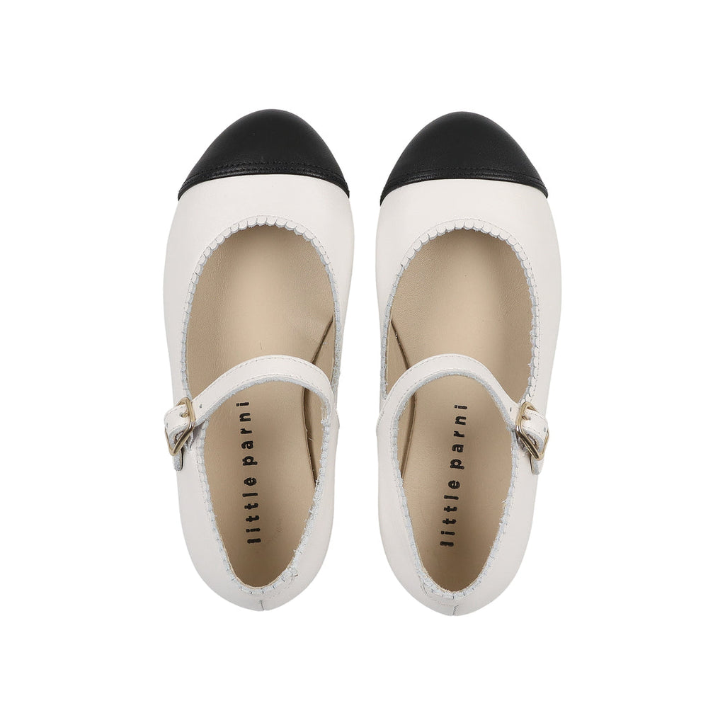 Little Parni Mary Jane Shoes (B-002) - White/Black