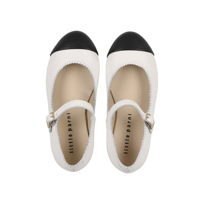 Little Parni Mary Jane Shoes (B-002) - White/Black