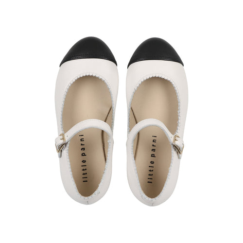 Little Parni Mary Jane Shoes (B-002) - White/Black