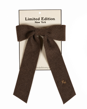 Load image into Gallery viewer, Limited Edition Brushed Wool Bow - Chocolate