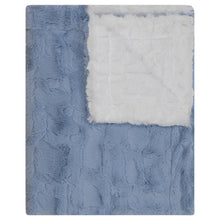 Load image into Gallery viewer, Bondoux Fuzzy Blanket - Sky Blue/White