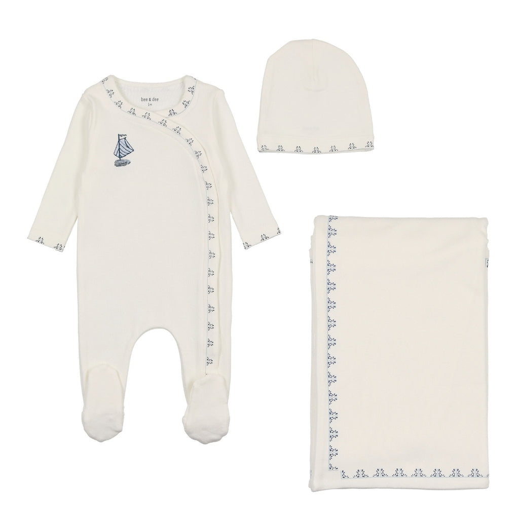 Bee & Dee Dutch Baby Boy 3PC Set - Chalk White