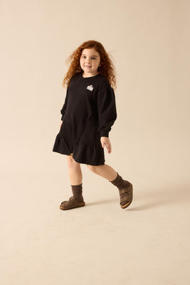 Lil Legs Mon Paris Girls Panel Dress - Black