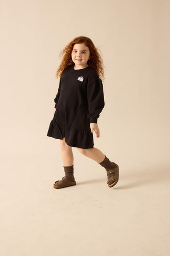 Lil Legs Mon Paris Girls Panel Dress - Black