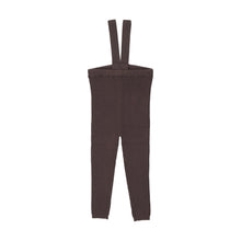 Load image into Gallery viewer, Lil Legs Knit Suspender Leggings - Chocolate Brown