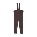 Lil Legs Knit Suspender Leggings - Chocolate Brown