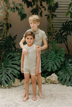 Load image into Gallery viewer, Ely's &amp; Co Ribbed Printed Palm Collection Terry Tank and Shorts - Sage