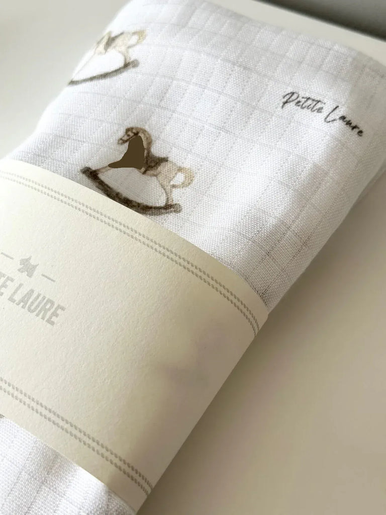 Petite Laure Baby Swaddle Rocking Horse - Beige