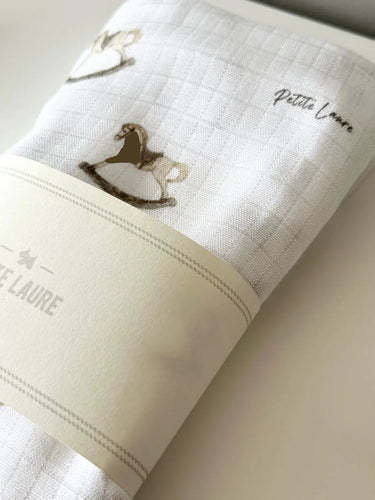 Petite Laure Baby Swaddle Rocking Horse - Beige